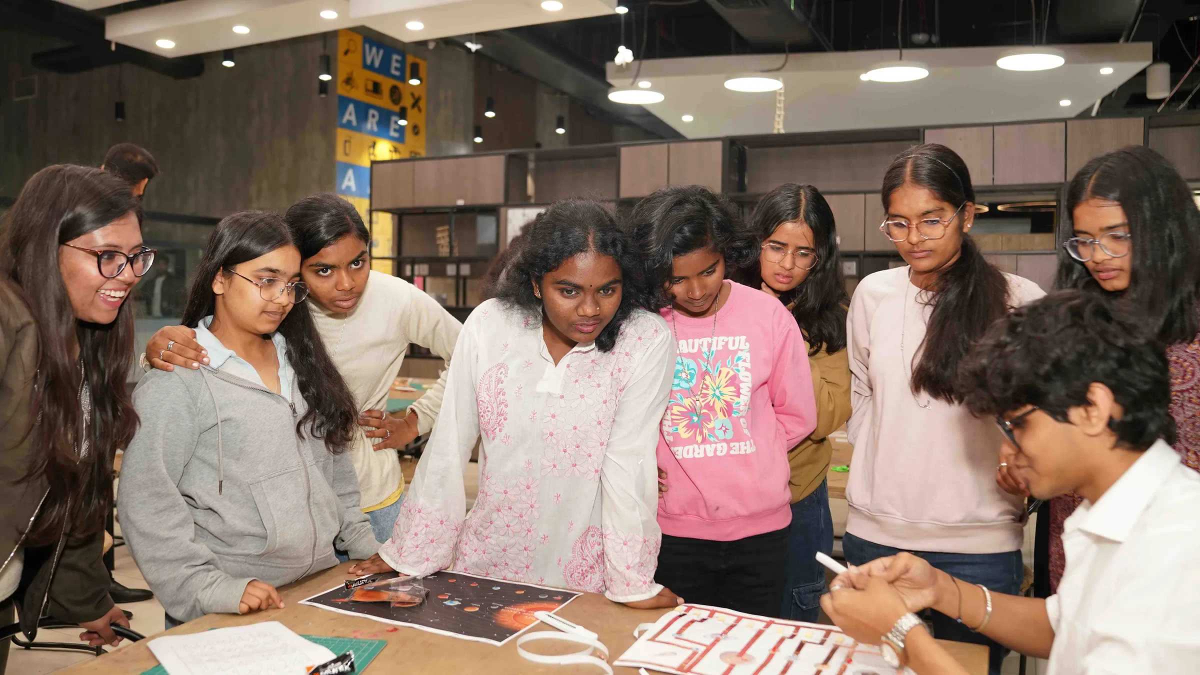 Participants collaborating on solutions for greater participation of women in STEM
