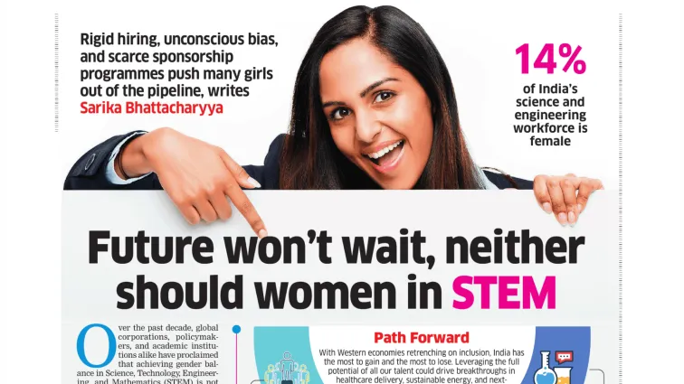 Education Times coverage titled ‘Future Won't Wait, Neither Should Women in STEM’, about gender equality in science and technology.