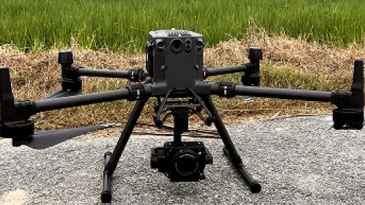Tethered drone developed for public health applications.