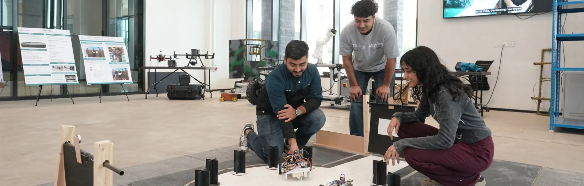Robotics equipment and researchers in the ARK Foundation Robotics Lab